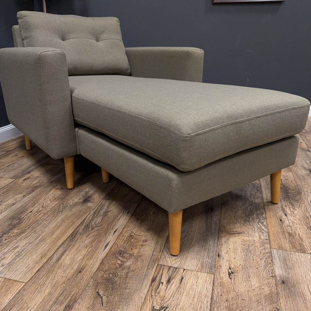 Burrow Nomad Plus Armchair with Chaise — Moss Green
