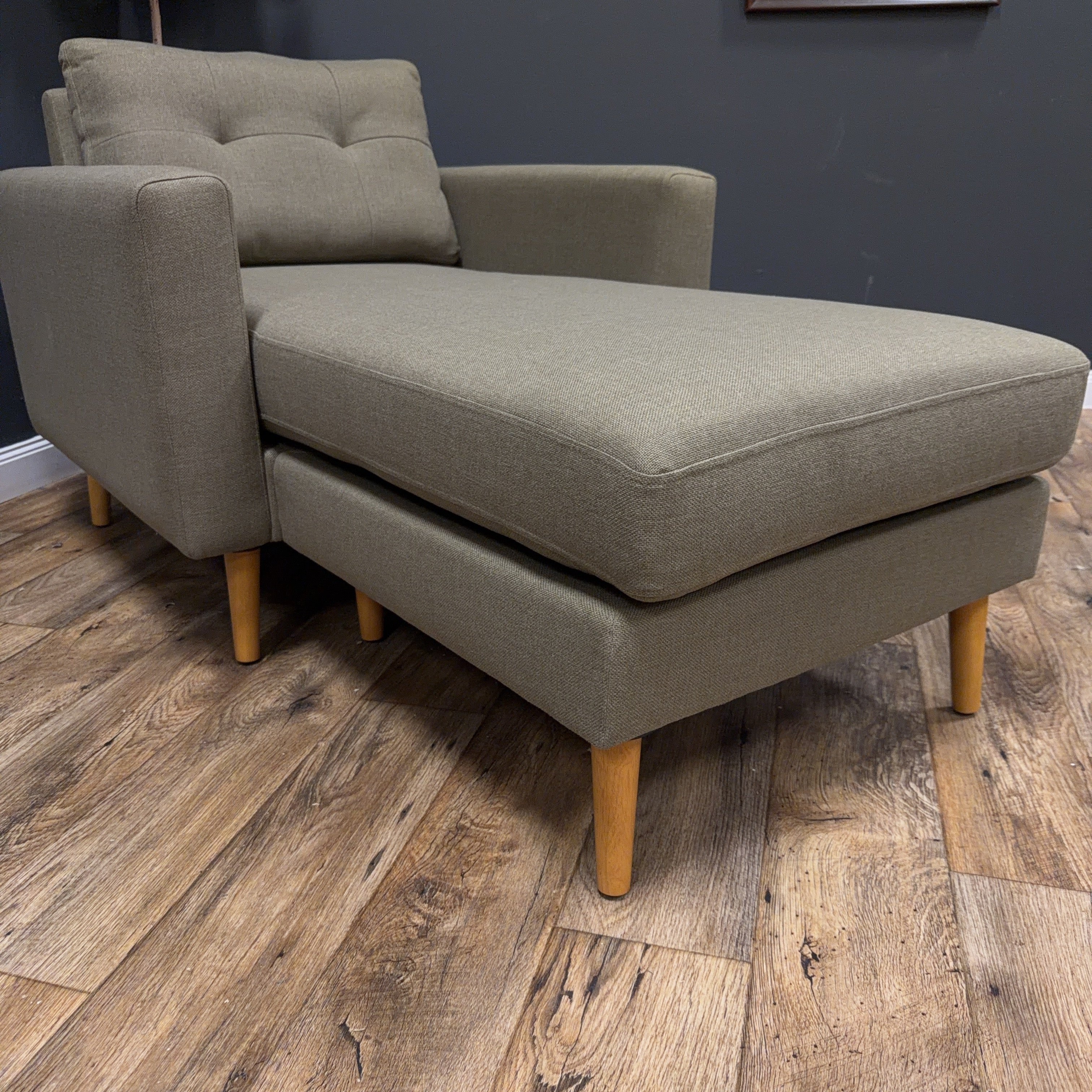 Burrow Nomad Plus Armchair with Chaise — Moss Green