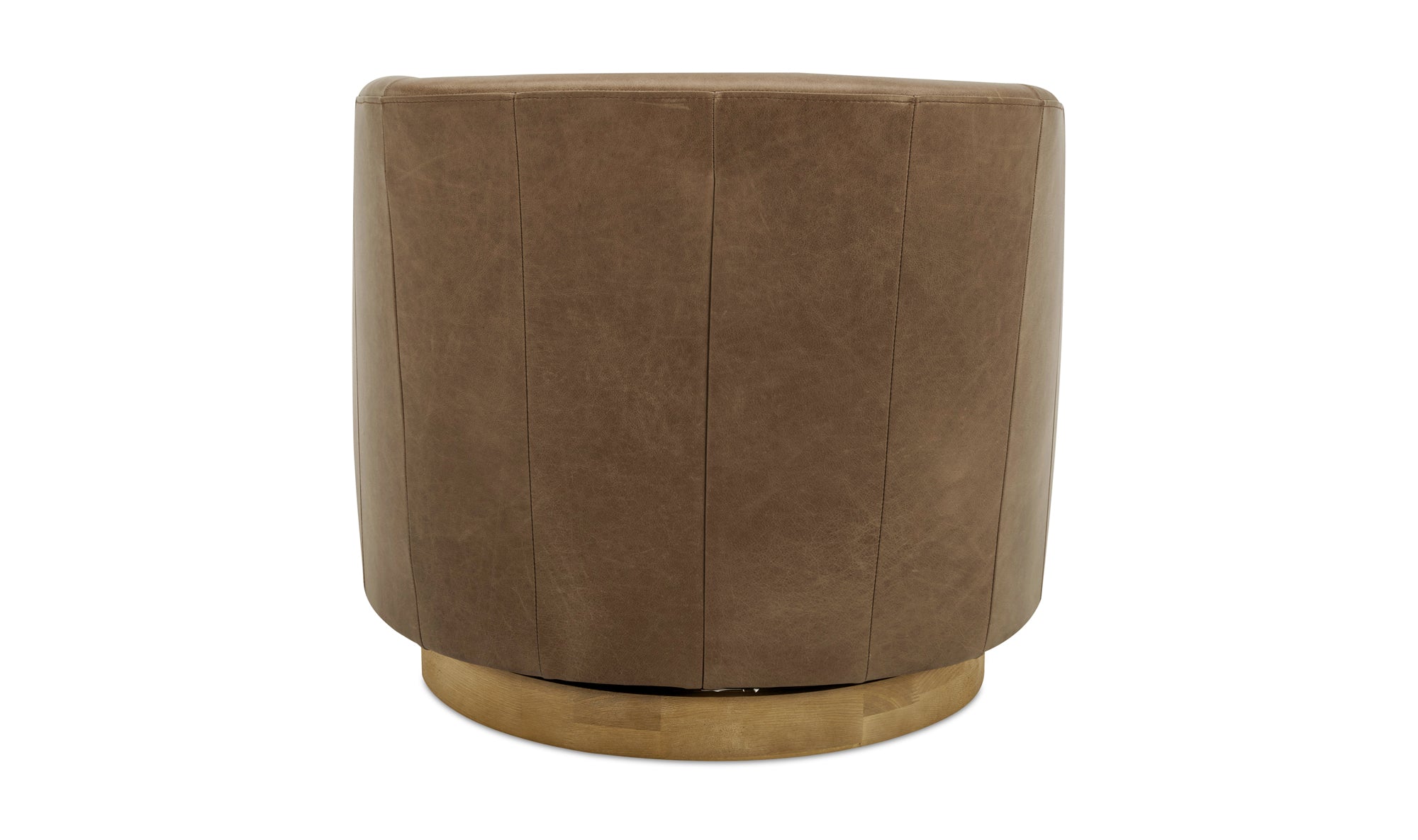 Oscy Leather Swivel Chair Tan