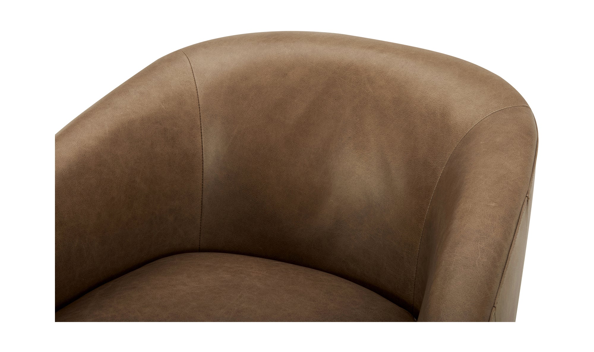 Oscy Leather Swivel Chair Tan
