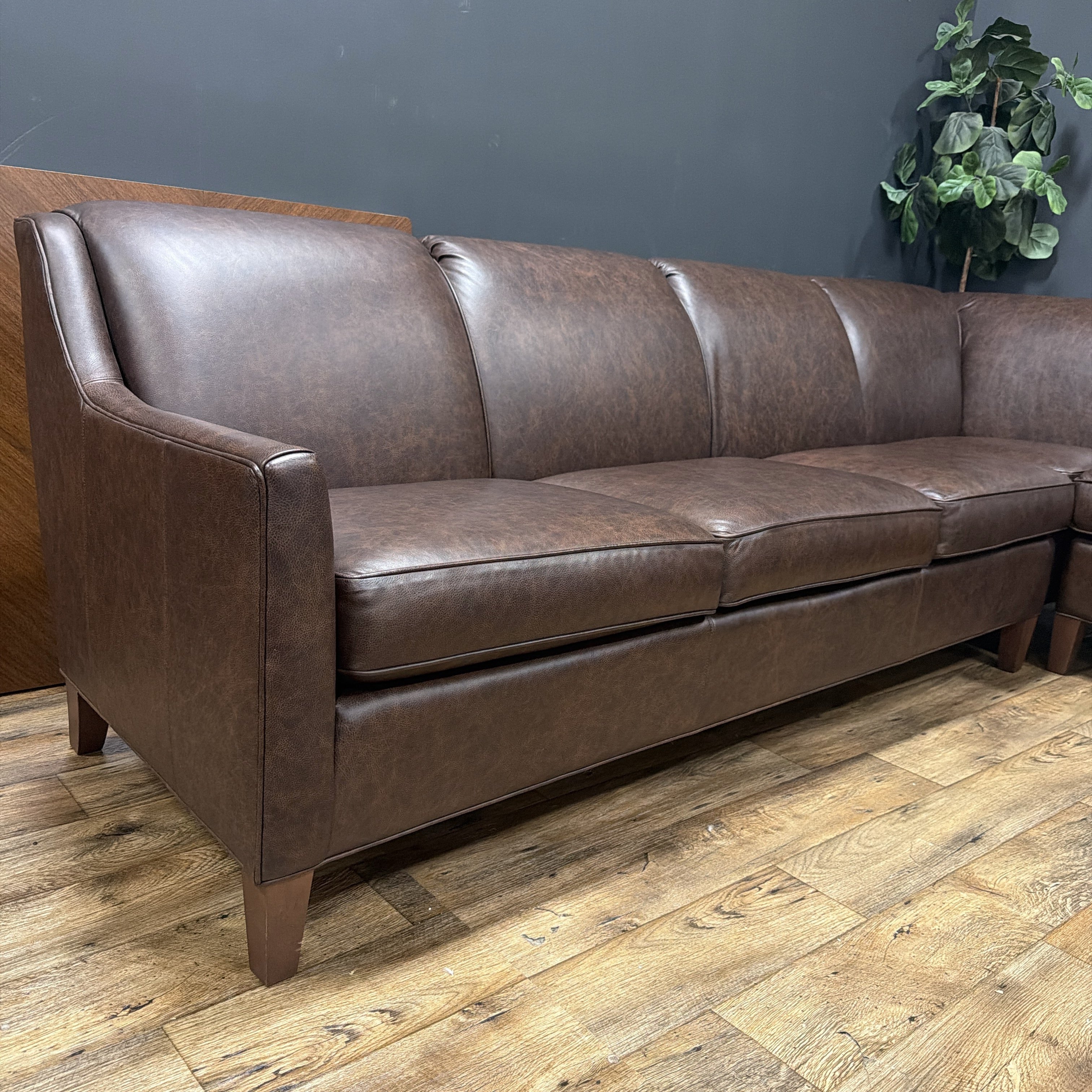 Smith Brothers SB270 Custom Leather Sectional Sofa
