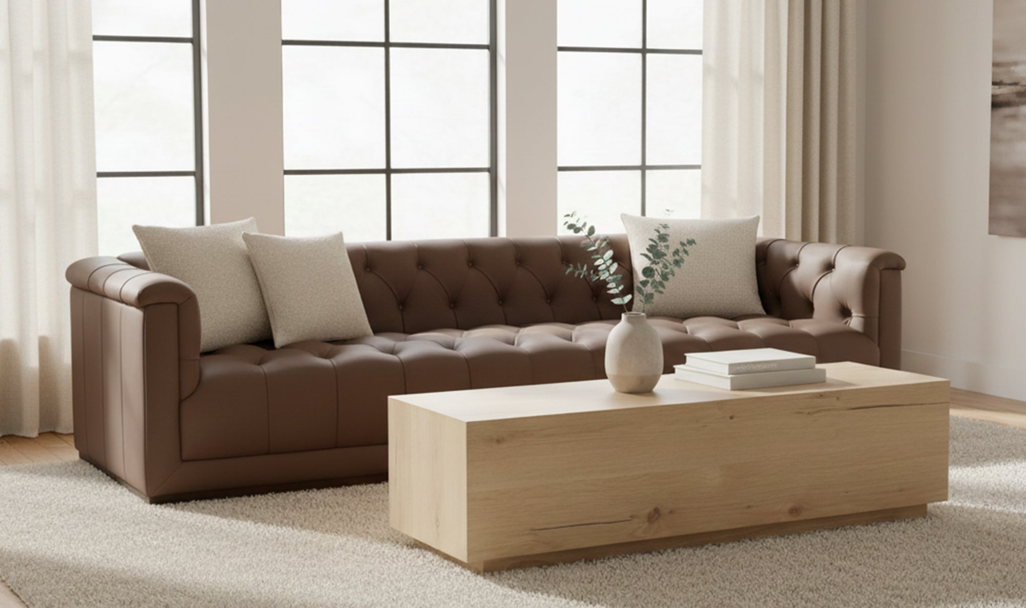 Jervis Sofa Cool Brown Leather