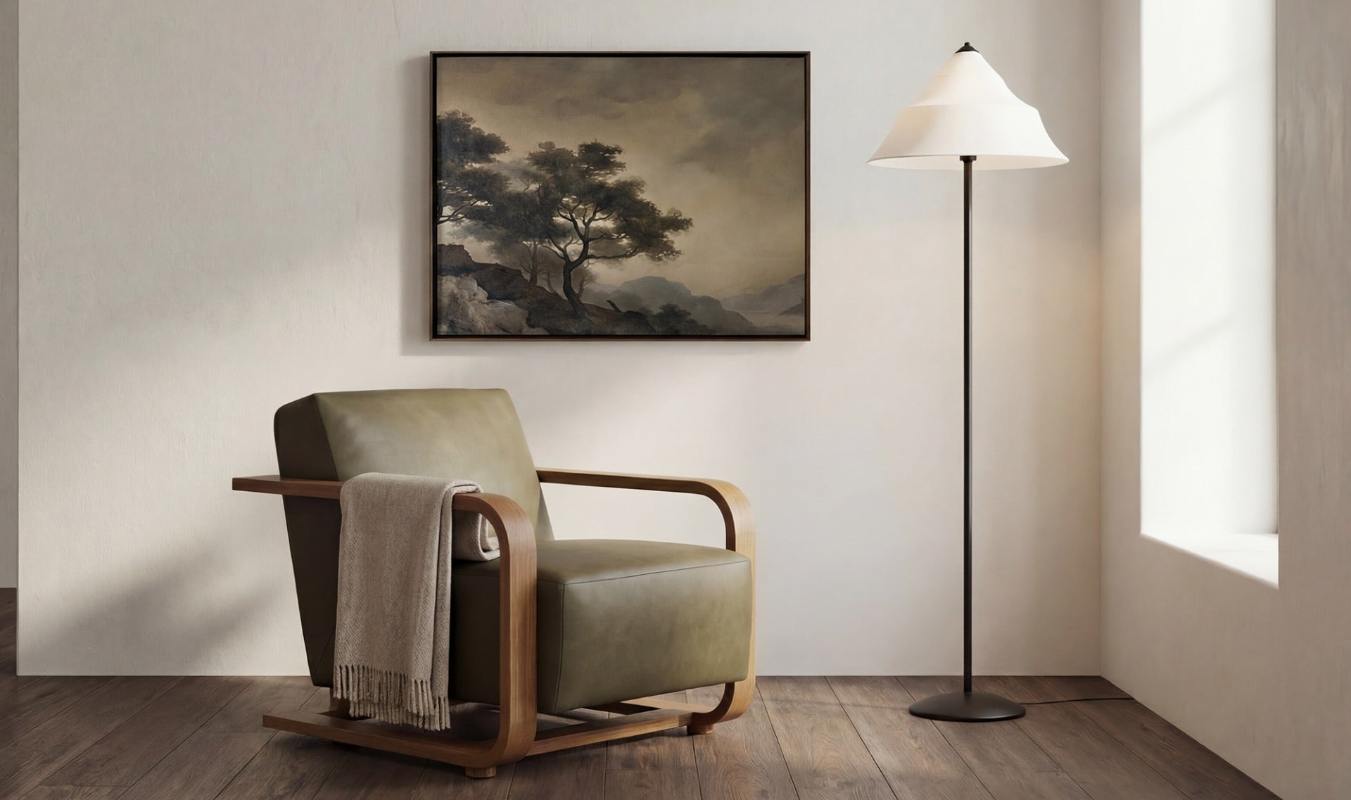 Eckersley Lounge Chair Olive Leather