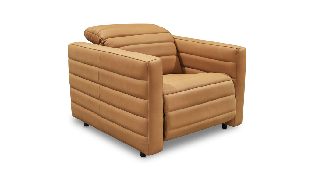 Juno Power Recliner Chair Tan Leather