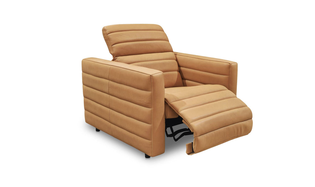 Juno Power Recliner Chair Tan Leather