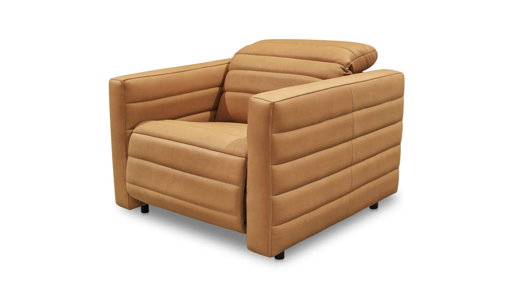 Juno Power Recliner Chair Tan Leather