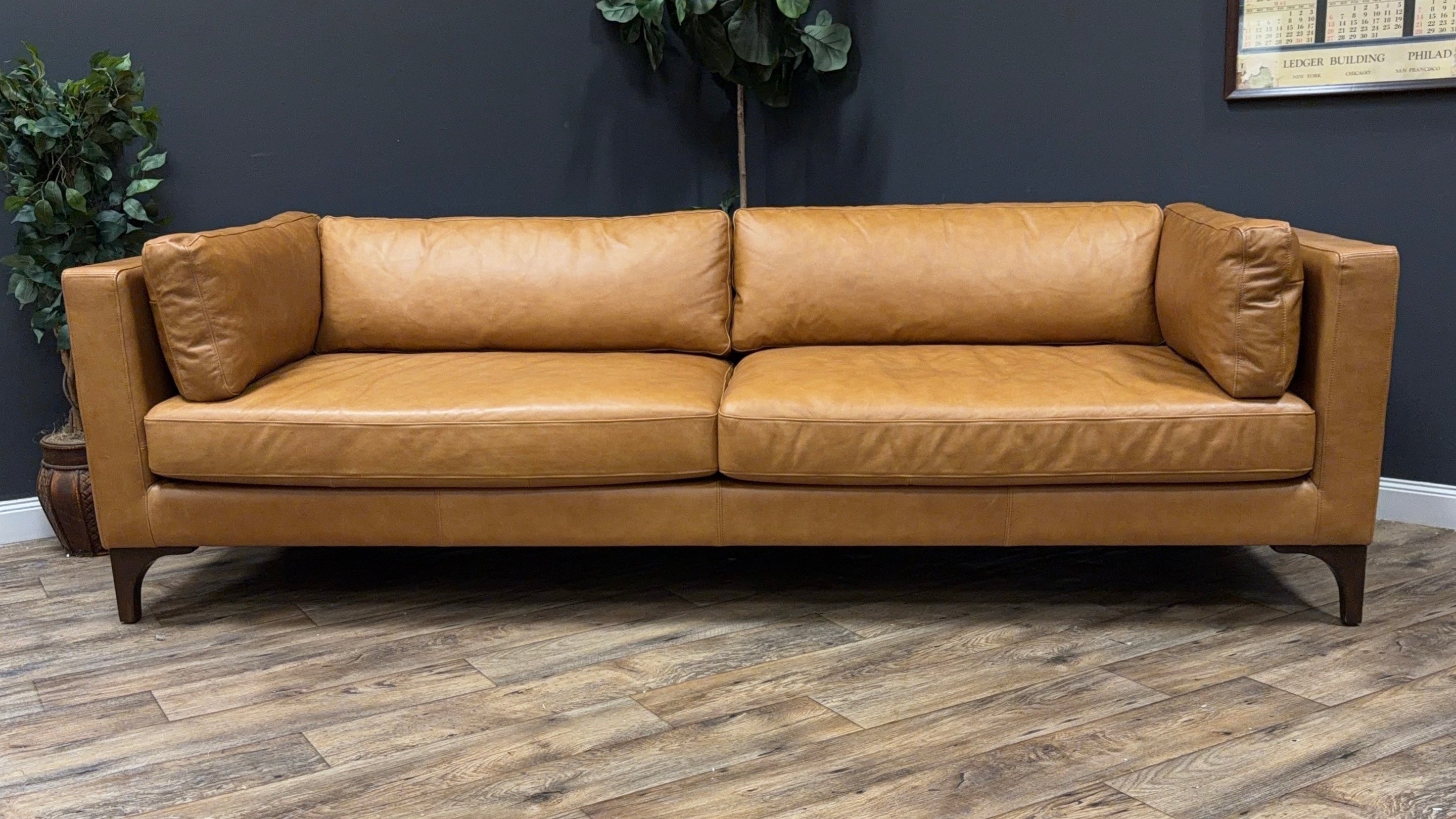Poly & Bark Argan Leather Sofa — Cognac Tan