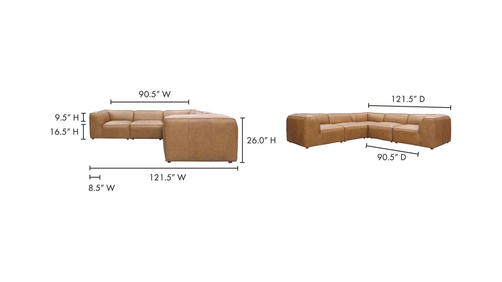 Moe’s Home Form Classic L Modular Sectional