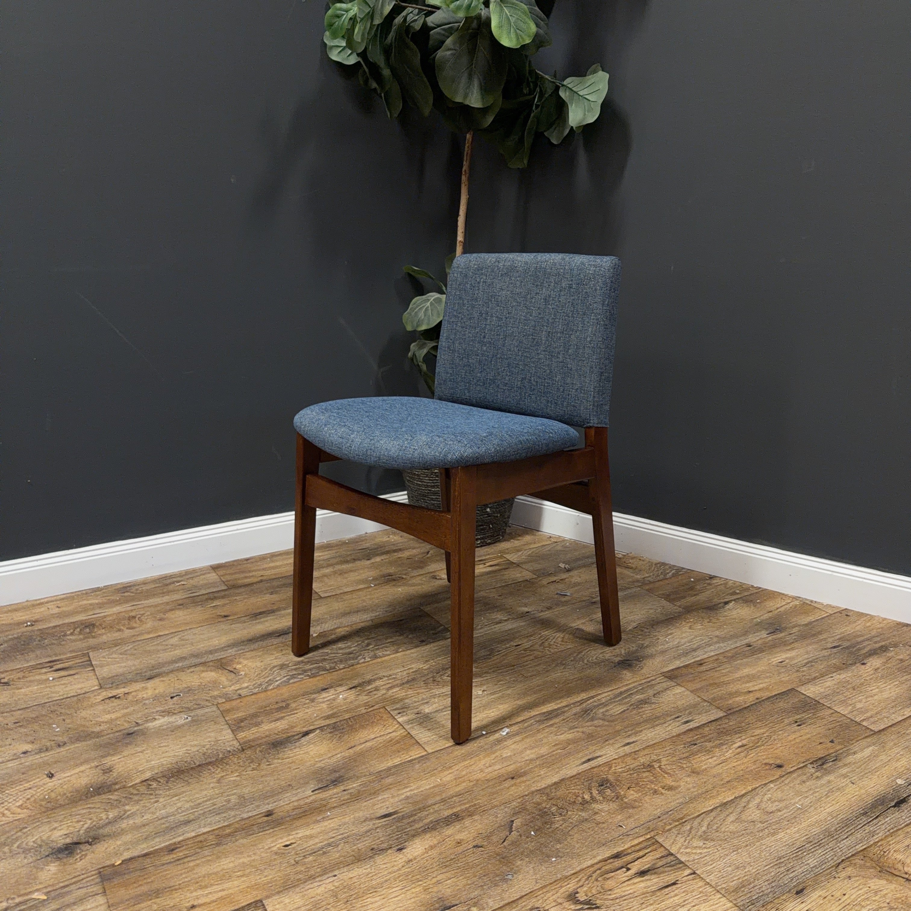 Article Nosh Dining Chair - Walnut And Denim Blue - Set of 4