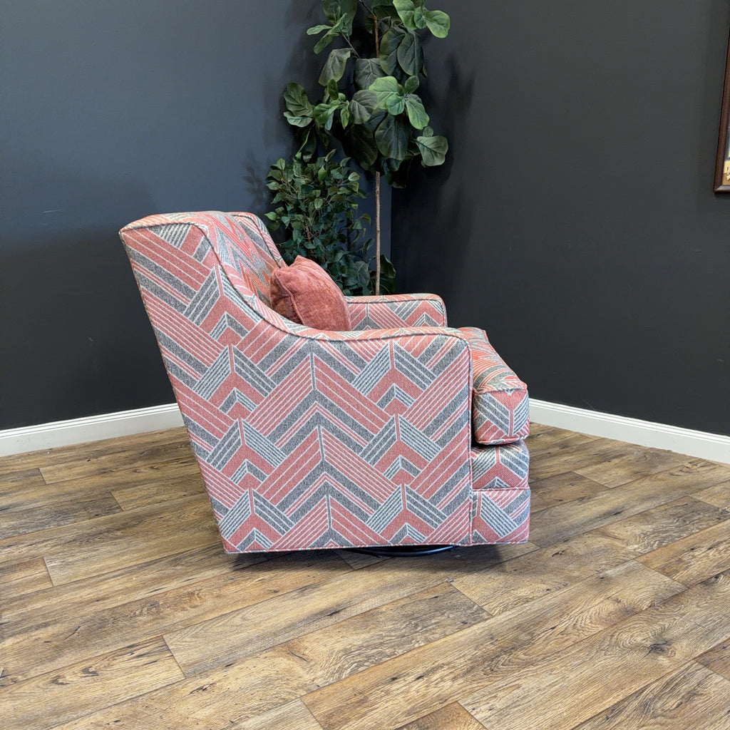 Custom England Swivel Chair Rocker