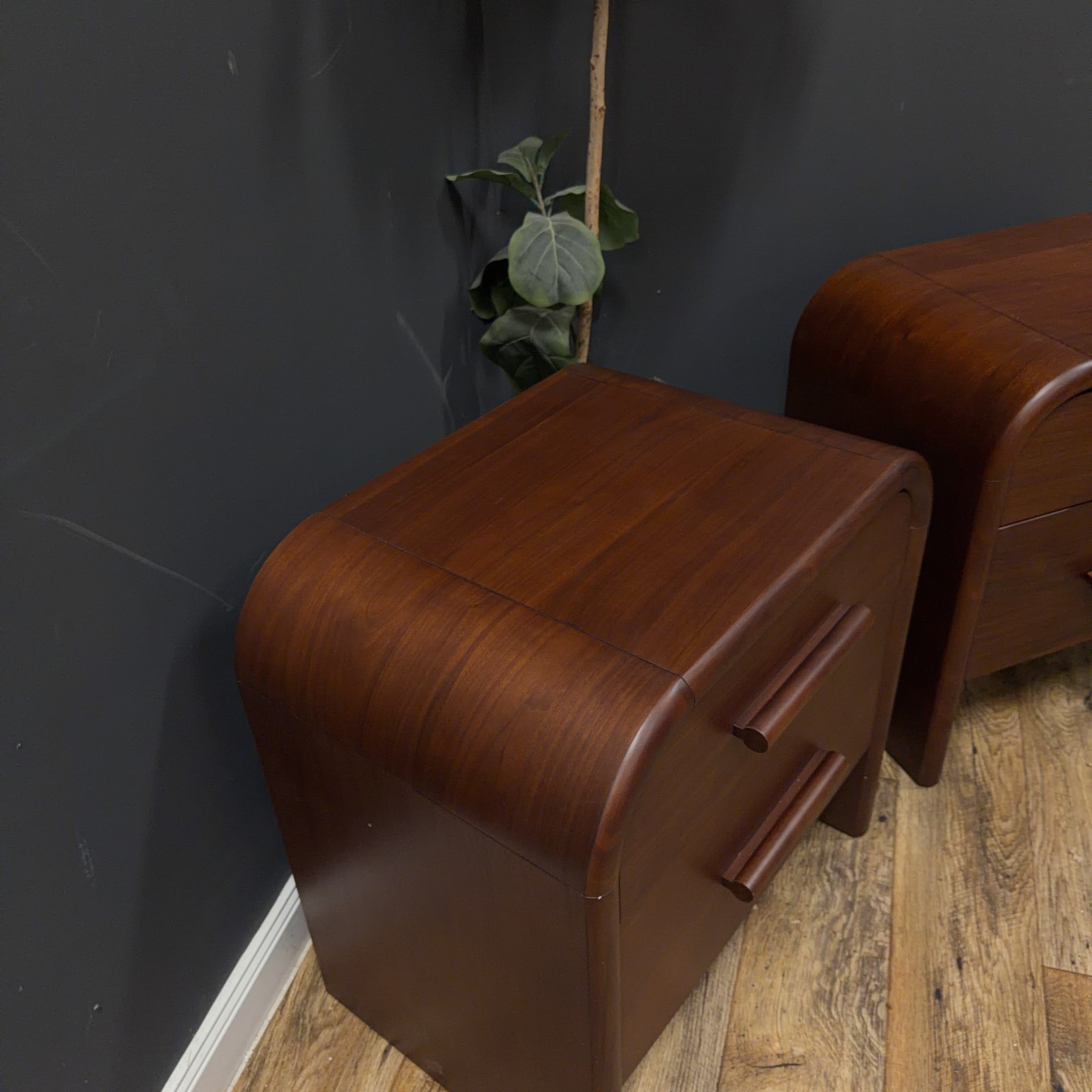 Article Faydra 2-Drawer Nightstand - Walnut - Set of 2