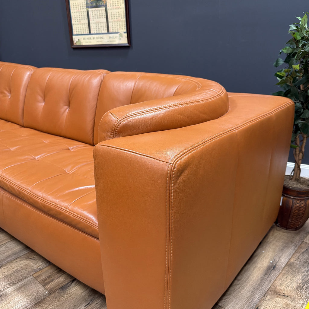 W. Schillig Leather Sofa with Matching Coffee Table