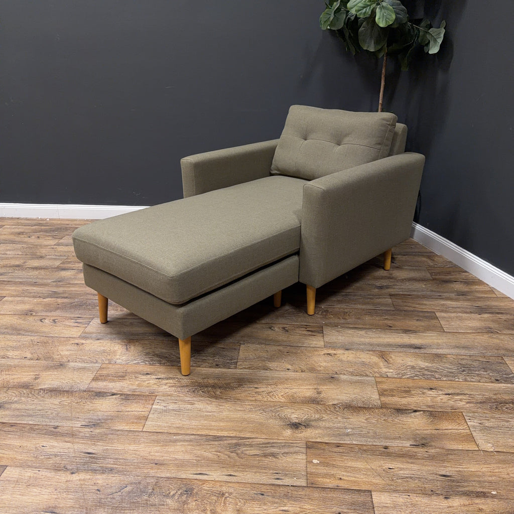 Burrow Nomad Plus Armchair with Chaise — Moss Green