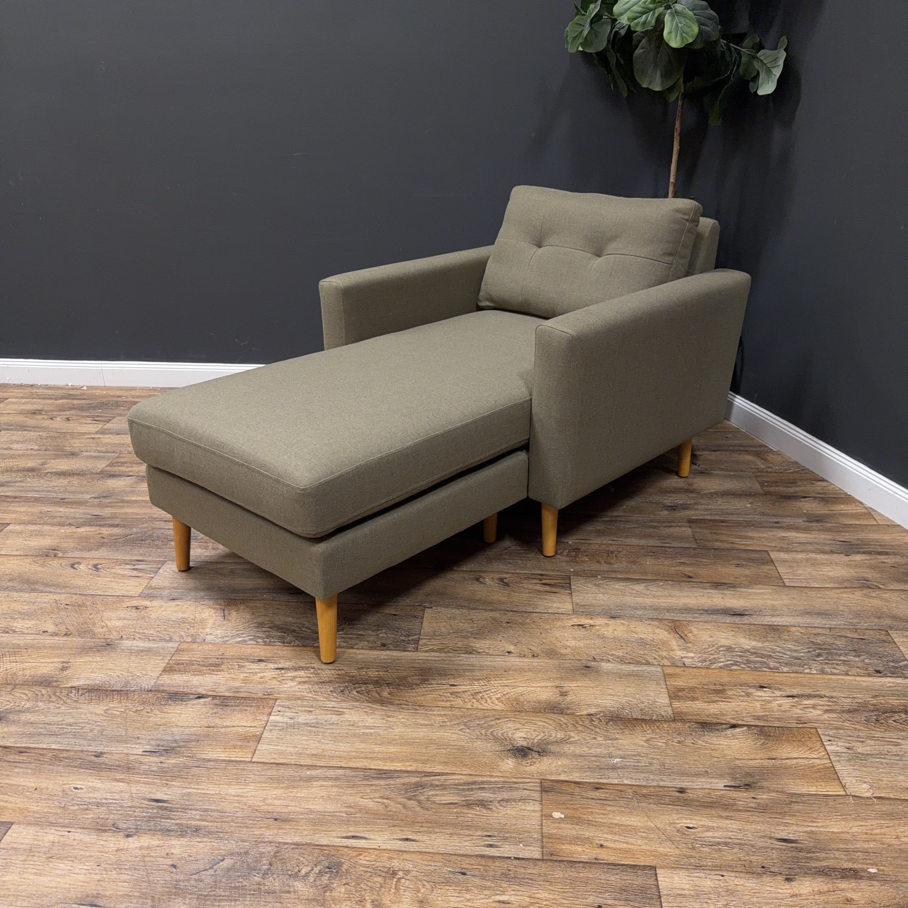 Burrow Nomad Plus Armchair with Chaise — Moss Green