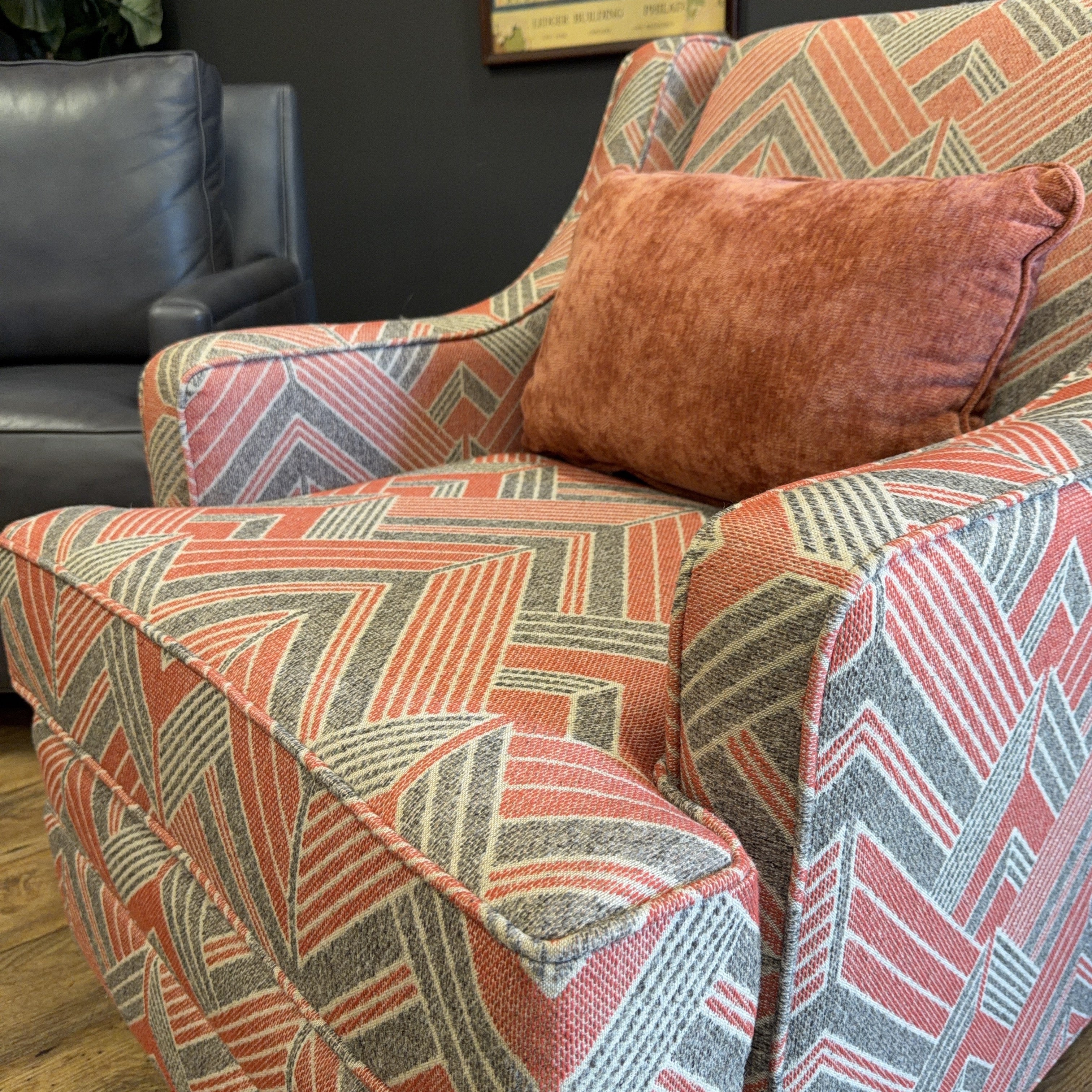 Custom England Swivel Chair Rocker