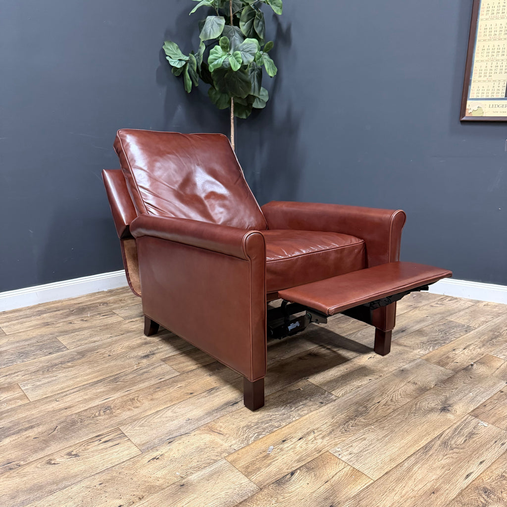 Pottery Barn Tyler Roll Arm Leather Recliners - Marching Pair