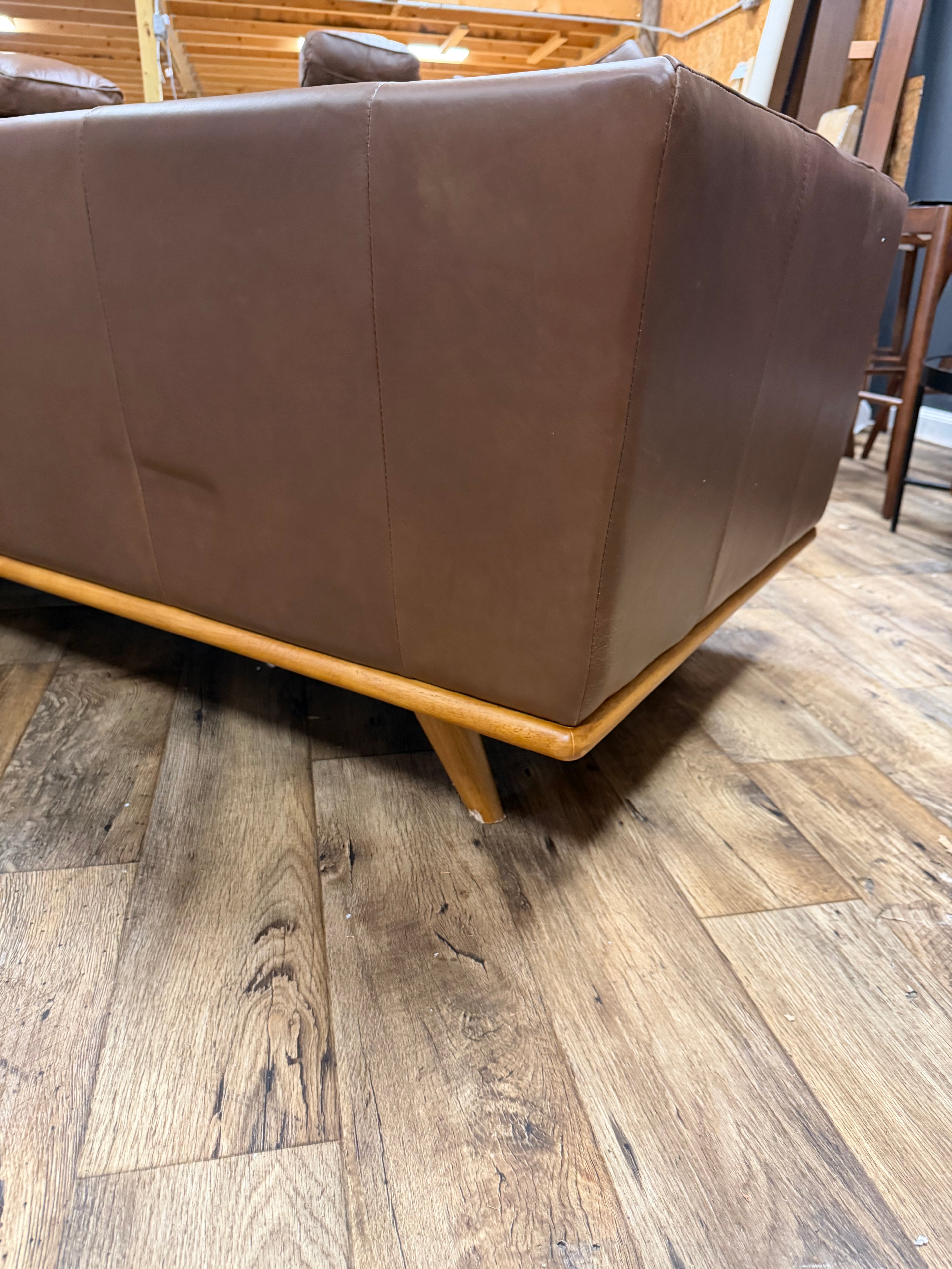 Timber 90" Leather Sofa - Charme Chocolat