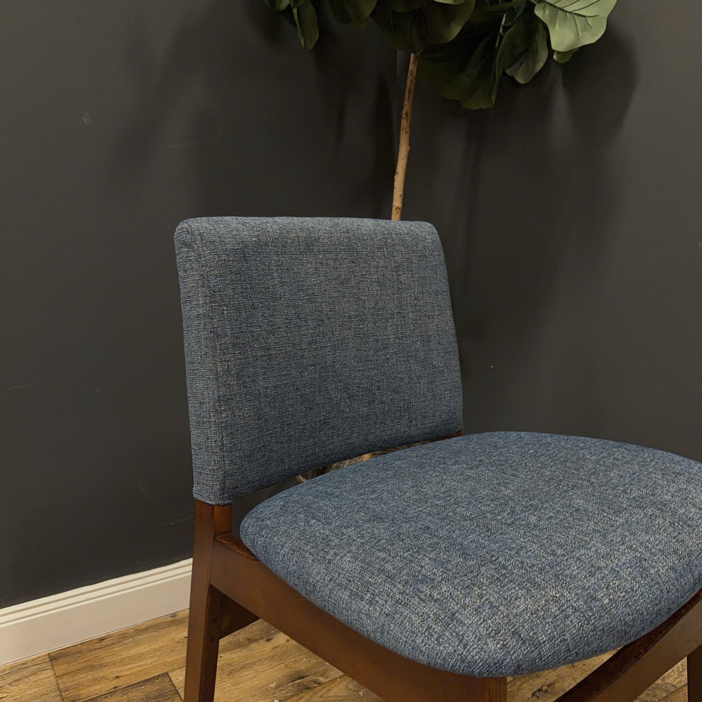 Article Nosh Dining Chair - Walnut And Denim Blue - Set of 4