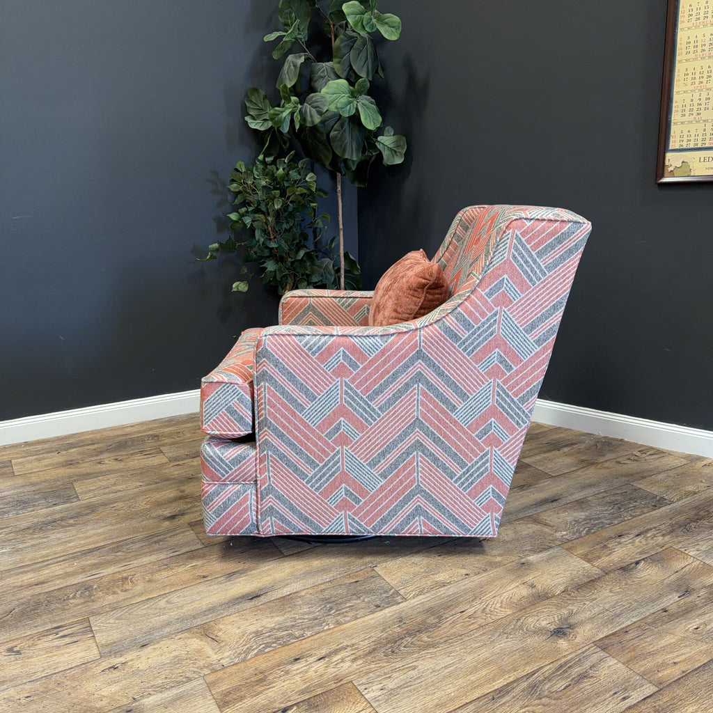 Custom England Swivel Chair Rocker