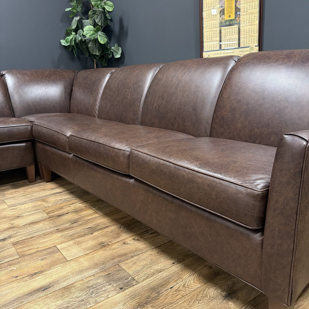 Smith Brothers SB270 Custom Leather Sectional Sofa