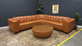W. Schillig Leather Sofa with Matching Coffee Table