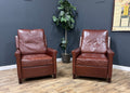 Pottery Barn Tyler Roll Arm Leather Recliners - Marching Pair