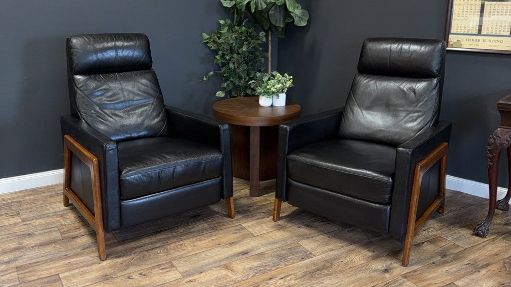 West Elm - Spencer Wood-Framed Leather Recliner - price by ea. 2 available