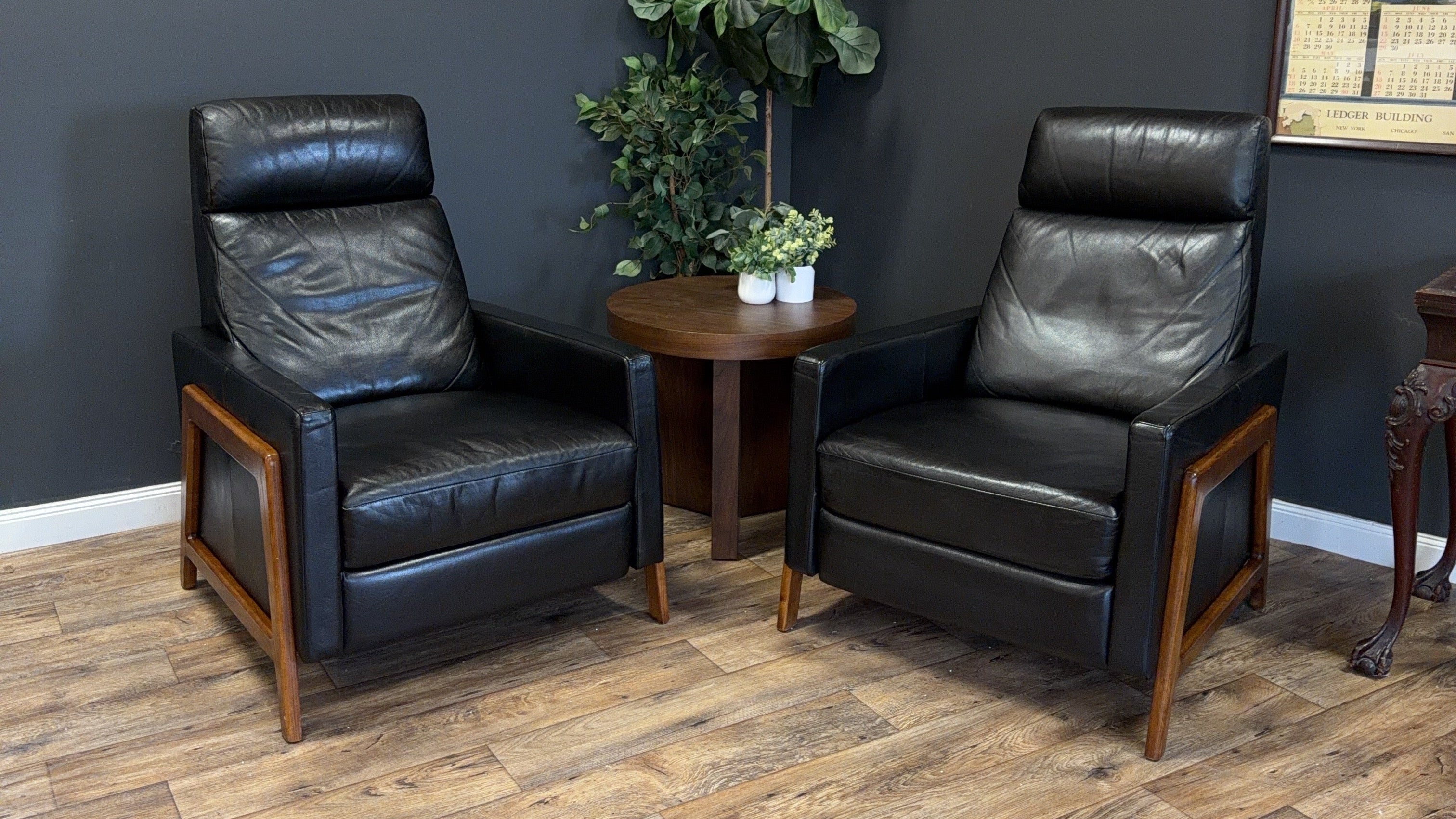 West Elm - Spencer Wood-Framed Leather Recliner - price by ea. 2 available