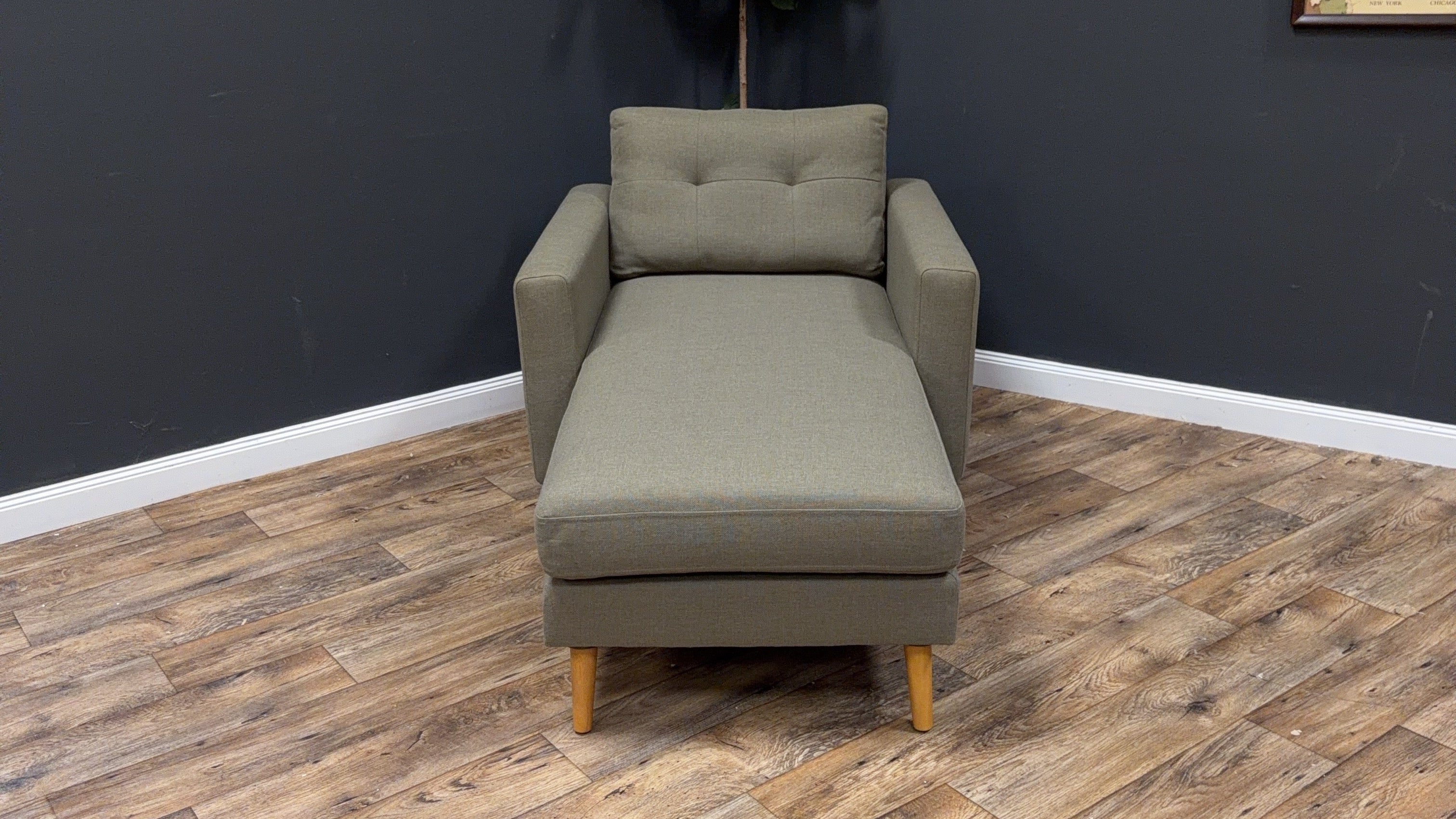 Burrow Nomad Plus Armchair with Chaise — Moss Green