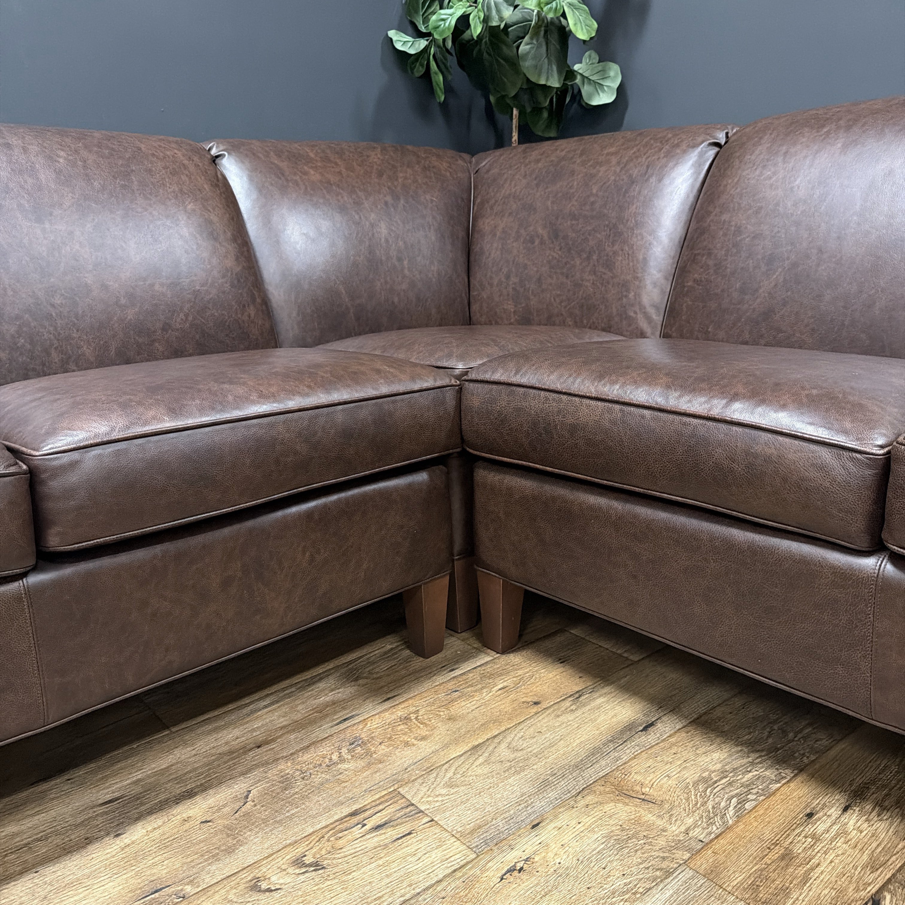 Smith Brothers SB270 Custom Leather Sectional Sofa