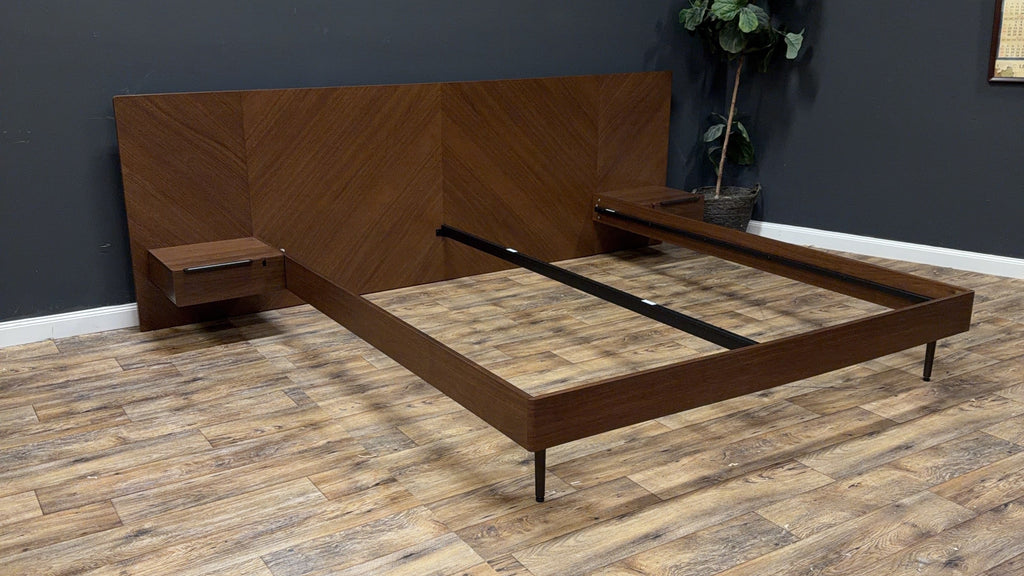 Nera California King Low Profile Bed with Nightstands Set — Walnut (Article)