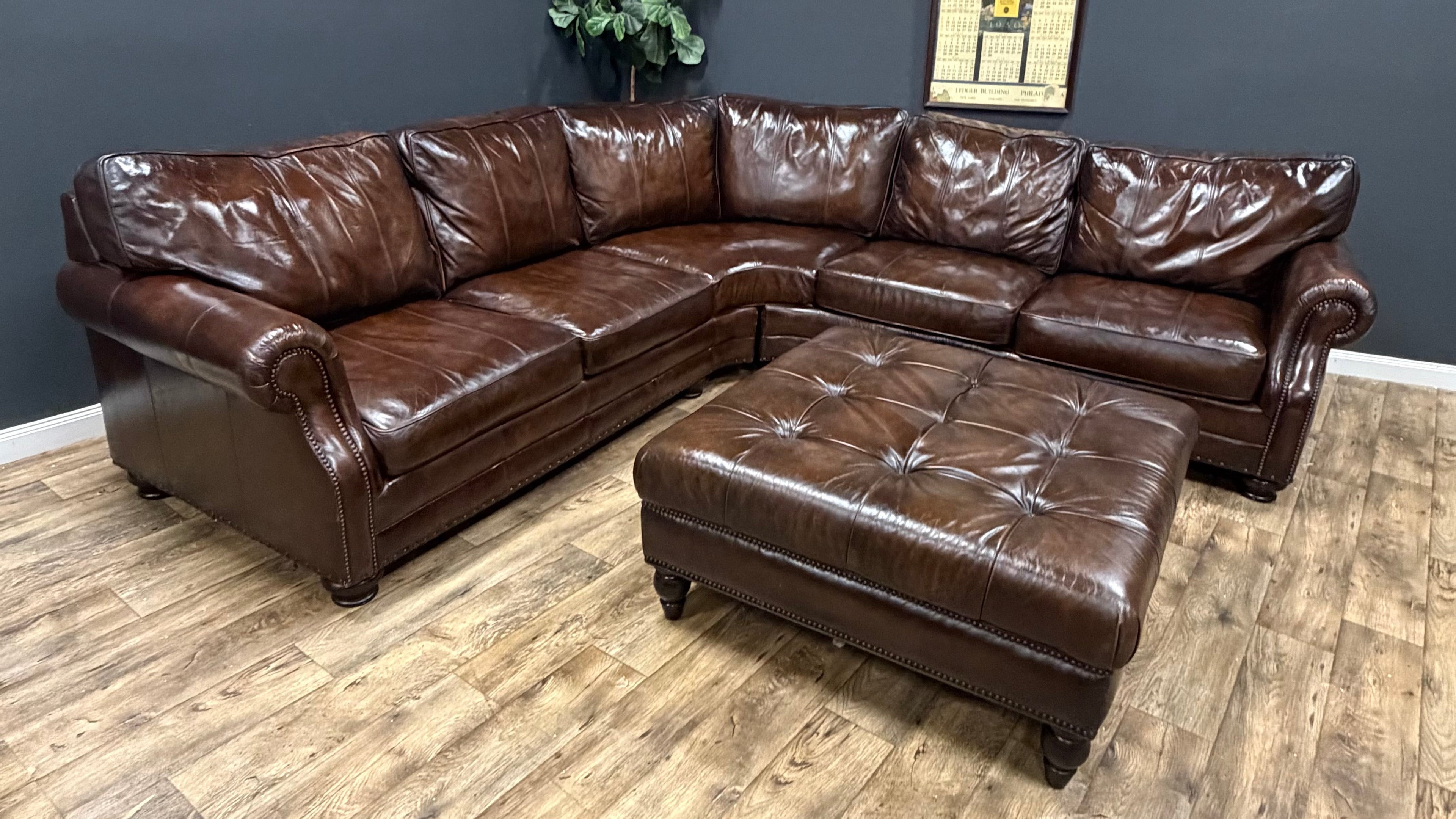 Bernhardt Leather Sectional Sofa
