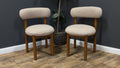 Article Munk Dining Chair - Smoked Oak And Sandstone Wool Bouclé - Set of 2