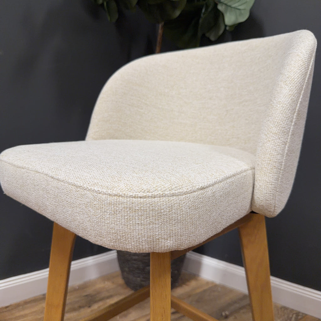 Article Alta Swivel Counter Stool - Oak And Camellia Ivory - Set of 4