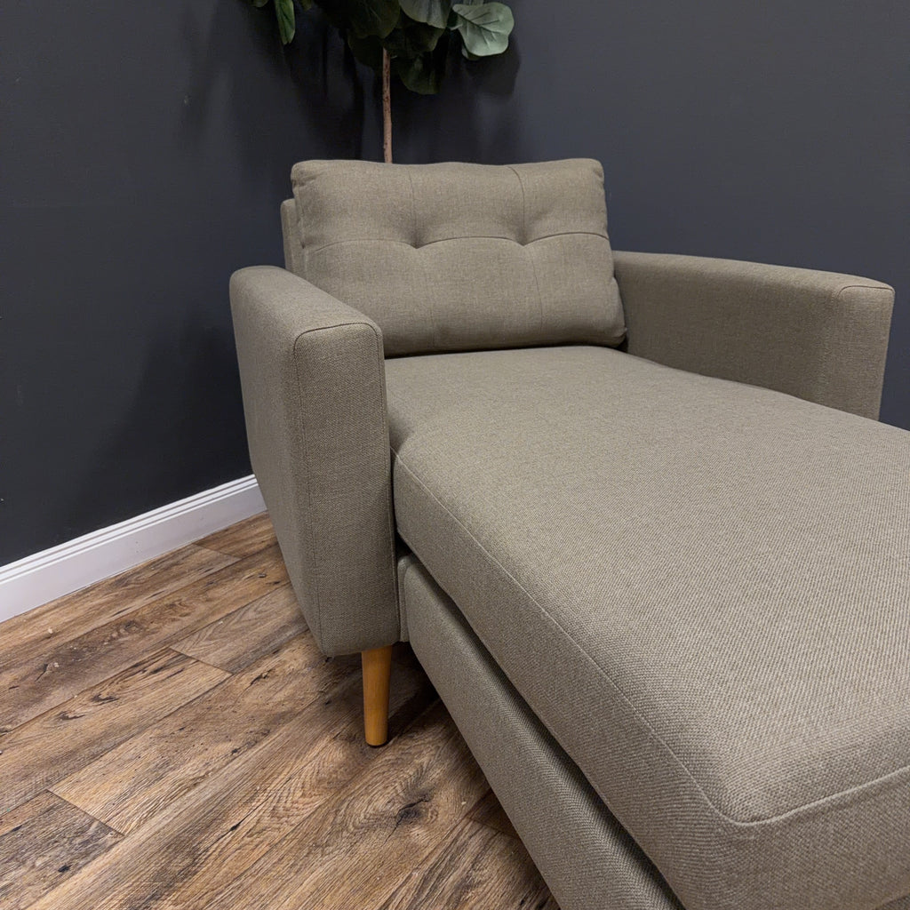 Burrow Nomad Plus Armchair with Chaise — Moss Green