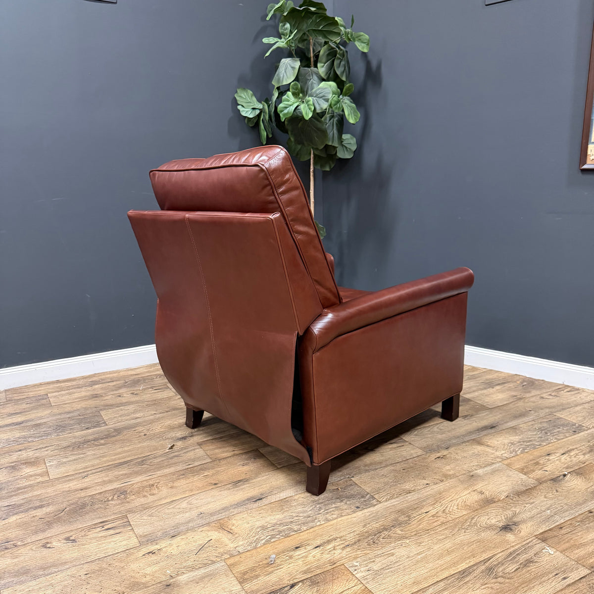 Pottery Barn Tyler Roll Arm Leather Recliners - Marching Pair