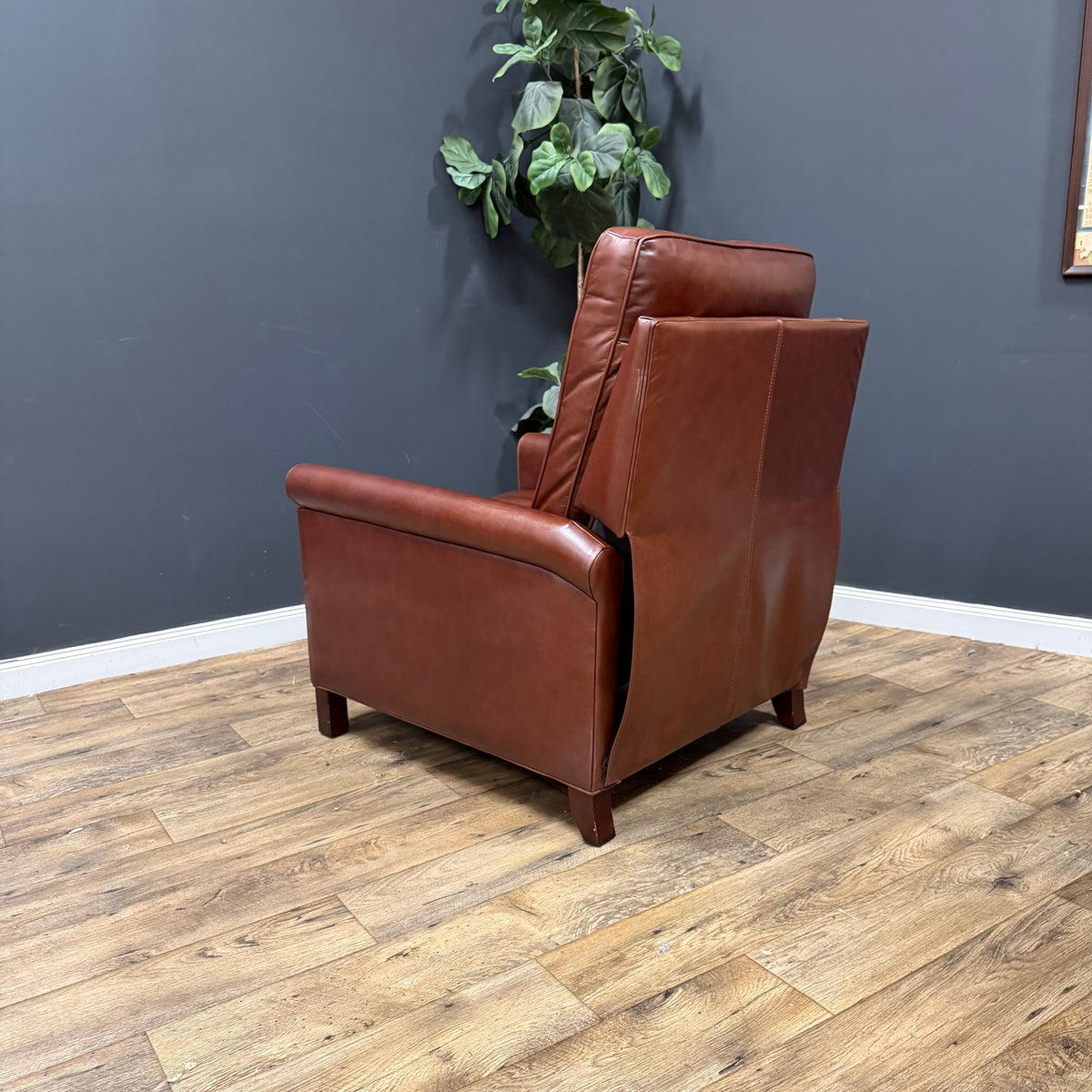 Pottery Barn Tyler Roll Arm Leather Recliners - Marching Pair