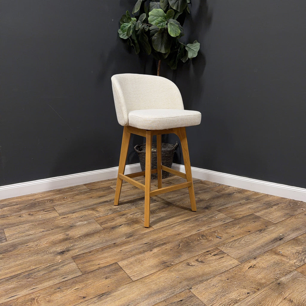Article Alta Swivel Counter Stool - Oak And Camellia Ivory - Set of 4