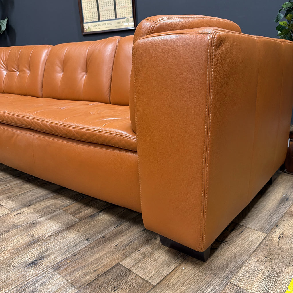 W. Schillig Leather Sofa with Matching Coffee Table