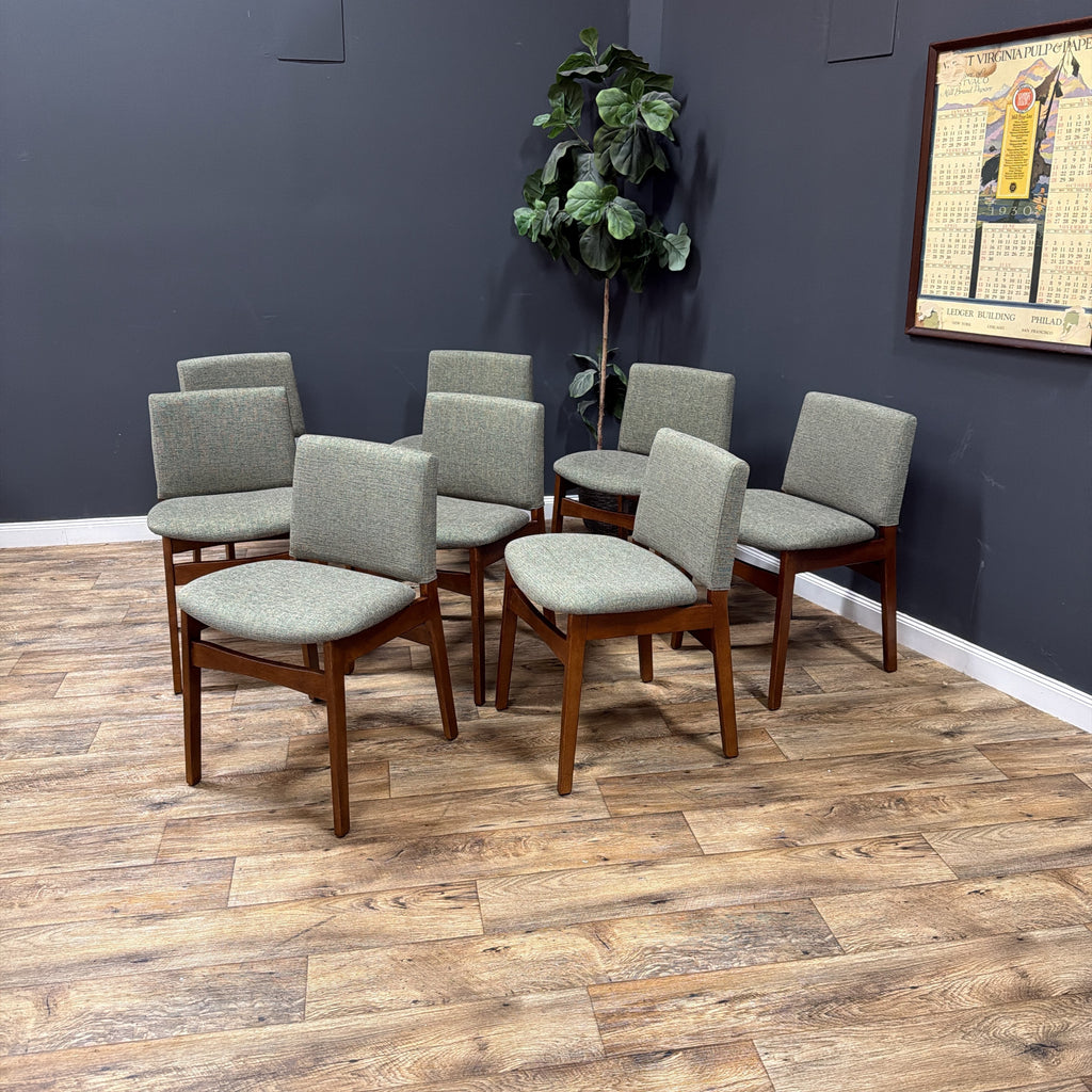 Article Nosh Dining Chair - Walnut And Hemlock Green - set of 8