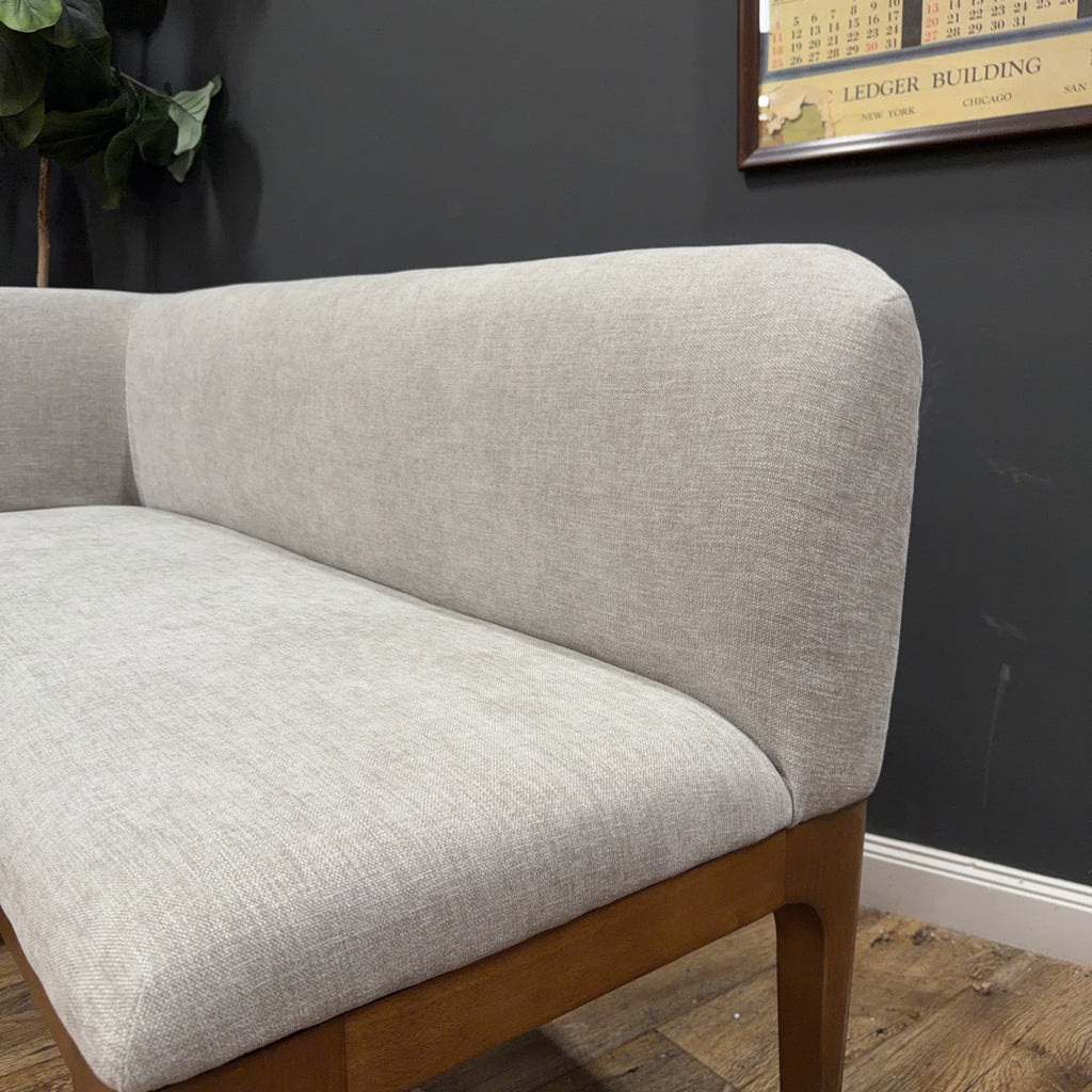 Article - Rosin 56.75" Left Corner Banquette and Rosin 53" Armless Banquette- Smoked Oak And Hestia Gray