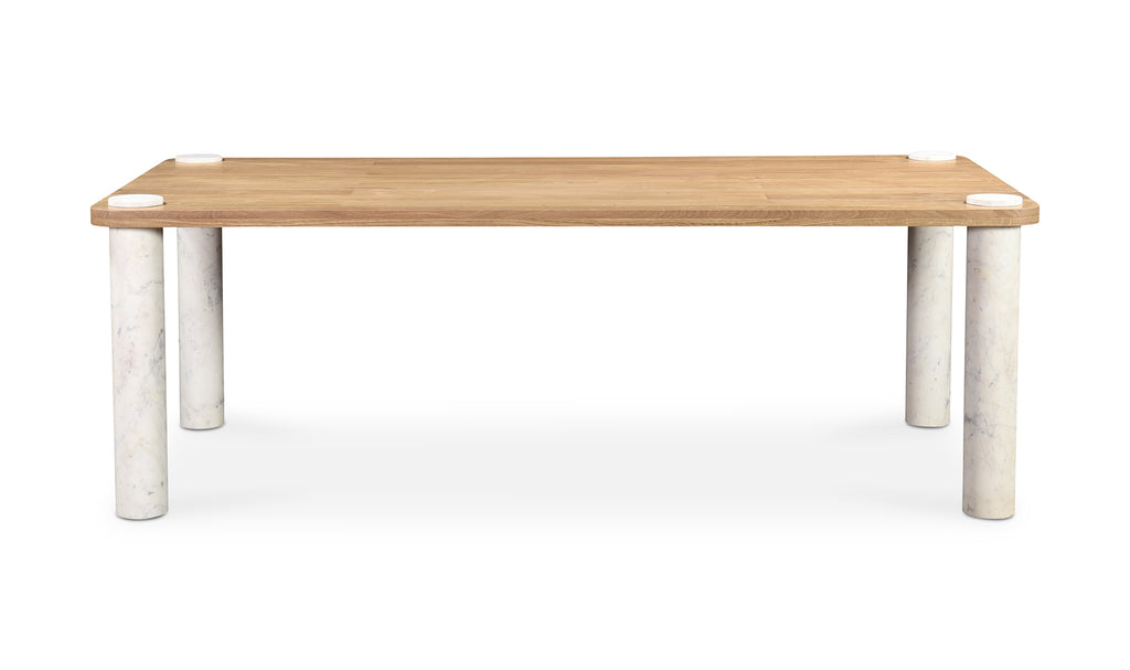 Century Dining Table Natural White Marble Leg
