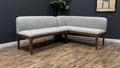 Article - Rosin 56.75" Left Corner Banquette and Rosin 53" Armless Banquette- Smoked Oak And Hestia Gray