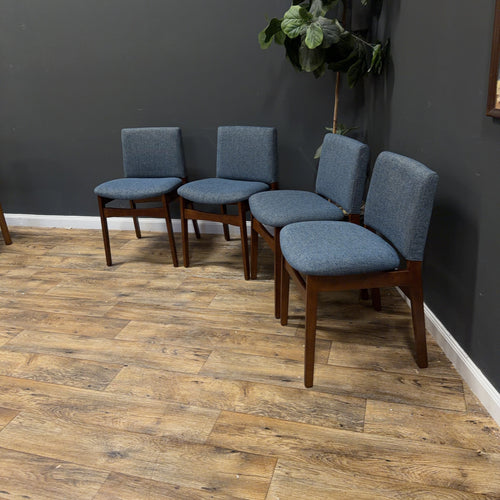Article Nosh Dining Chair - Walnut And Denim Blue - Set of 4