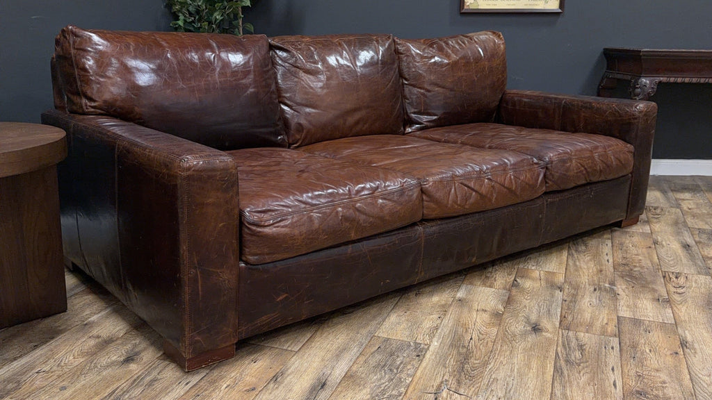 Restoration Hardware Maxwell Leather Sofa