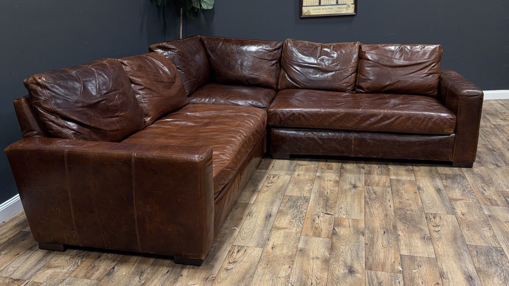 Restoration Hardware Maxwell Leather Sectional Sofa