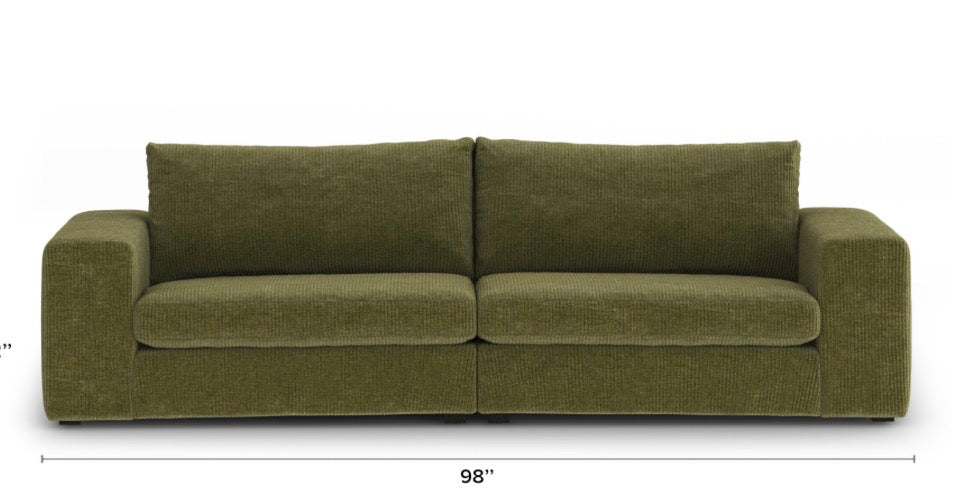 Beta 98" Modular Sofa - Cypress Green (Article)