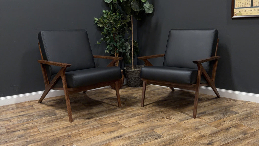 Otio 26" Leather Lounge Chair — Walnut & Black - 2 available sold by ea. (Article)