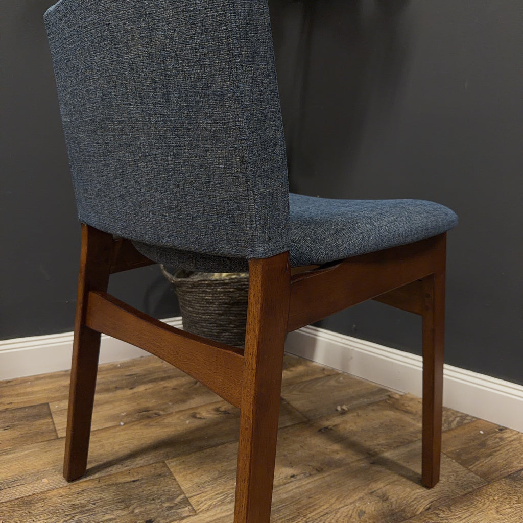 Article Nosh Dining Chair - Walnut And Denim Blue - Set of 4