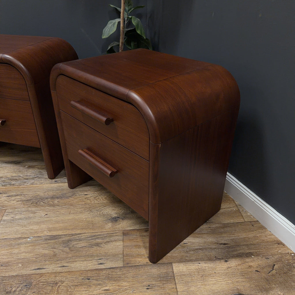 Article Faydra 2-Drawer Nightstand - Walnut - Set of 2